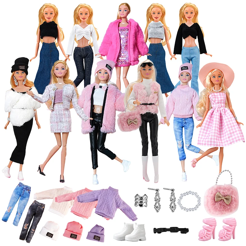 1 Pcs Of Fashion For Barbies Doll Clothing Coat Pants Dress Sweater Hats Suitable For 11.8 Inch Dolls Casual Clothes Gift Toys