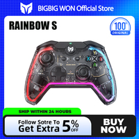 BIGBIG WON Gaming Controller Rainbow Lite With Joystick RGB Wired Game Gamepads joystick for Switch/Win10&11 for PS4 via R90 PC