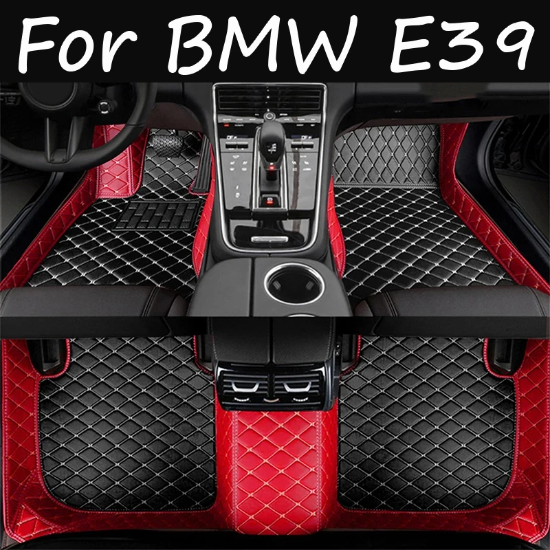 Custom Automotive Car Floor Mats For BMW E39 1996 1997 1998 1999 2000 2001 Auto Luxury Leather Men Women Car Mats Full Coverage