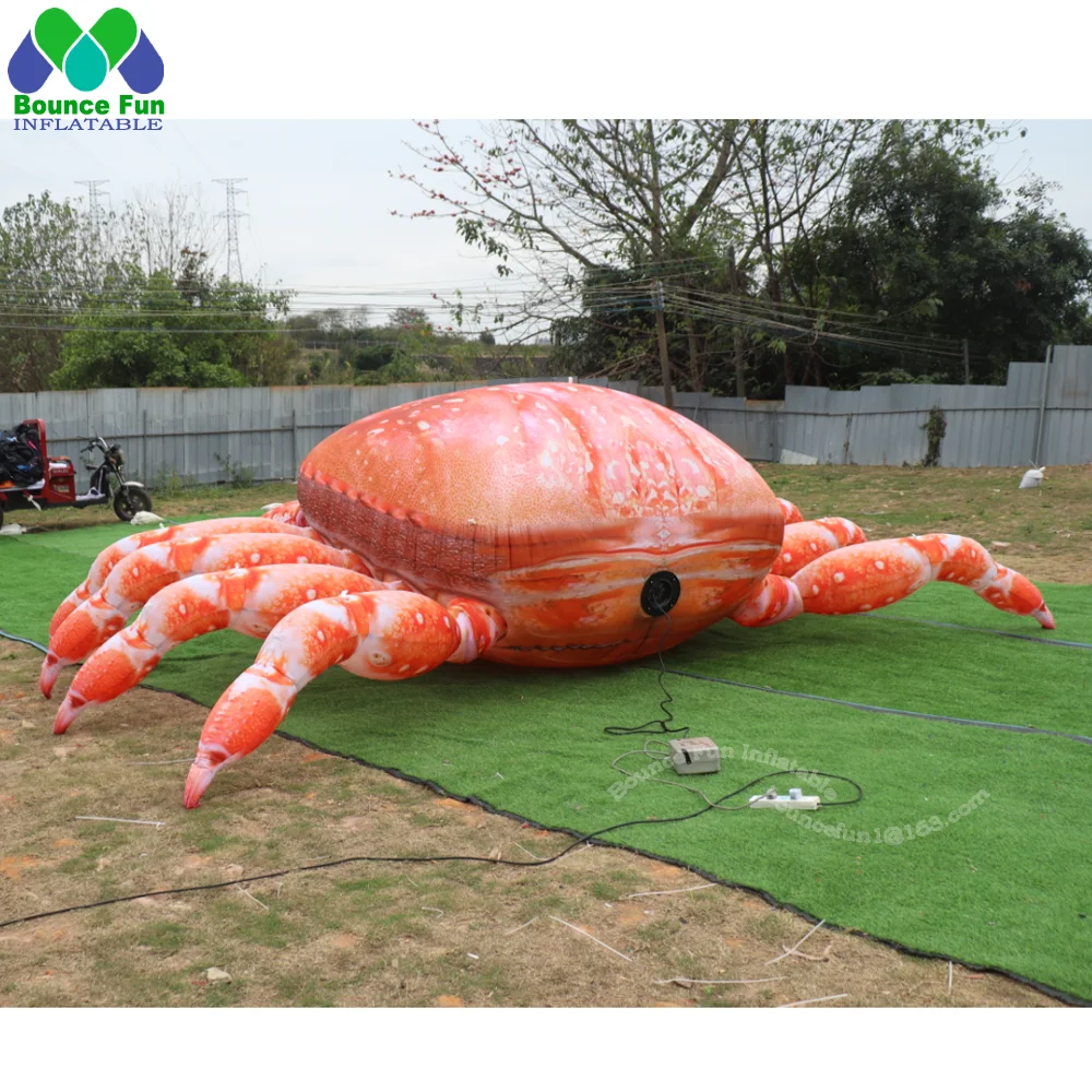 Lifelike Giant Inflatable Crab Blow Up Seafood For Advertisement Restaurant Roof Decoration