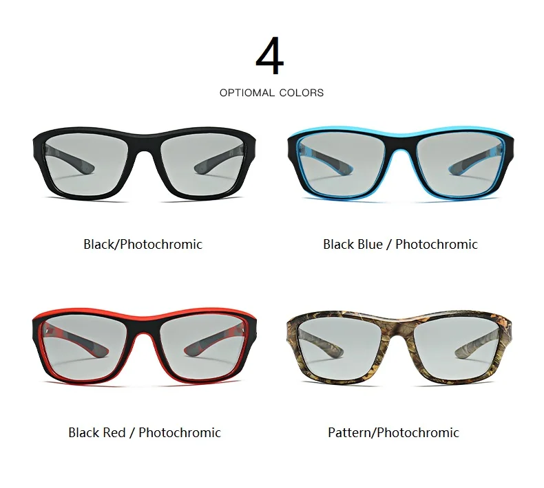 Photochrome Polarisierte Sport Vintage Sonnenbrille Männer Frauen Angeln Radfahren Fahren Bergsteigen Sport Retro Sonnenbrille UV400 – Detail 9