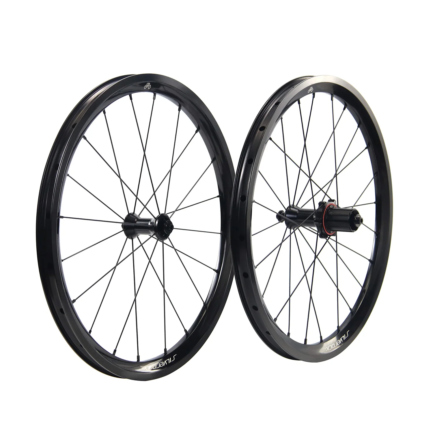 SILVEROCK XM-25T Alloy Rim Brake Wheels 20in 406 Flat Rim Hand Build for Folding Bike Gravel Kids Minivelo Tubeless Ready Wheels