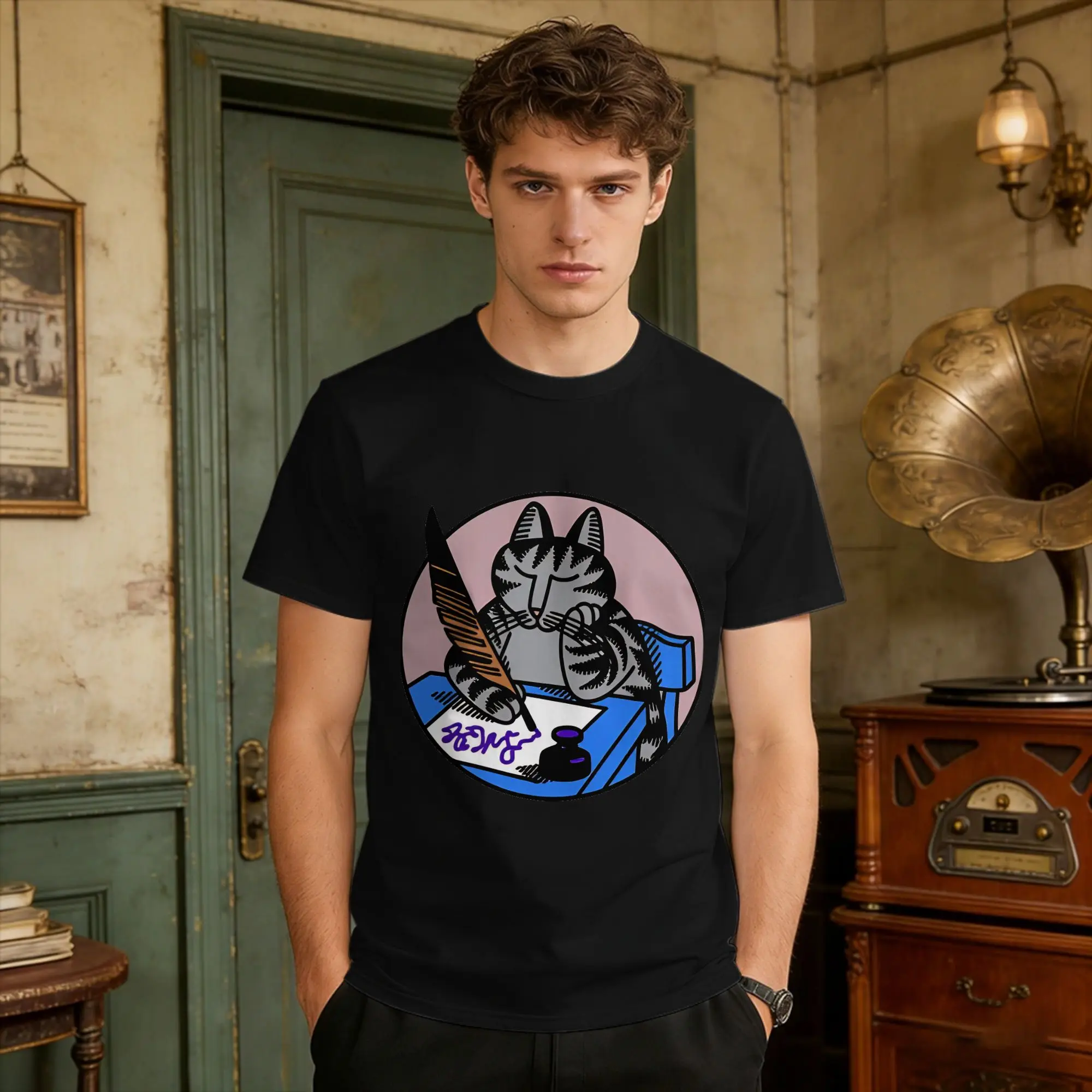 Ryan Gosling Cat Golden Gate Bridge Cat T-Shirt Summer Project Hail Mary Awesome T-Shirt T-shirt en pur coton pour hommes, haut décontracté