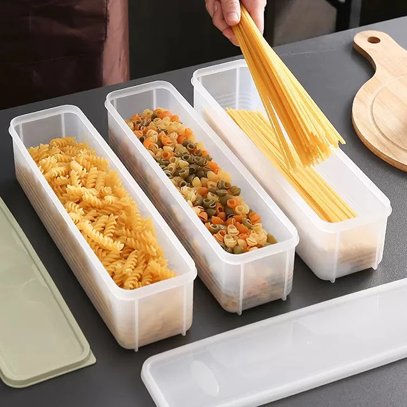 Fresh Box Noodle Plastic Food Preservation Sealed Box Rectangle Fruit Container Refrigerator Storage Kitchen Supply Home Tool