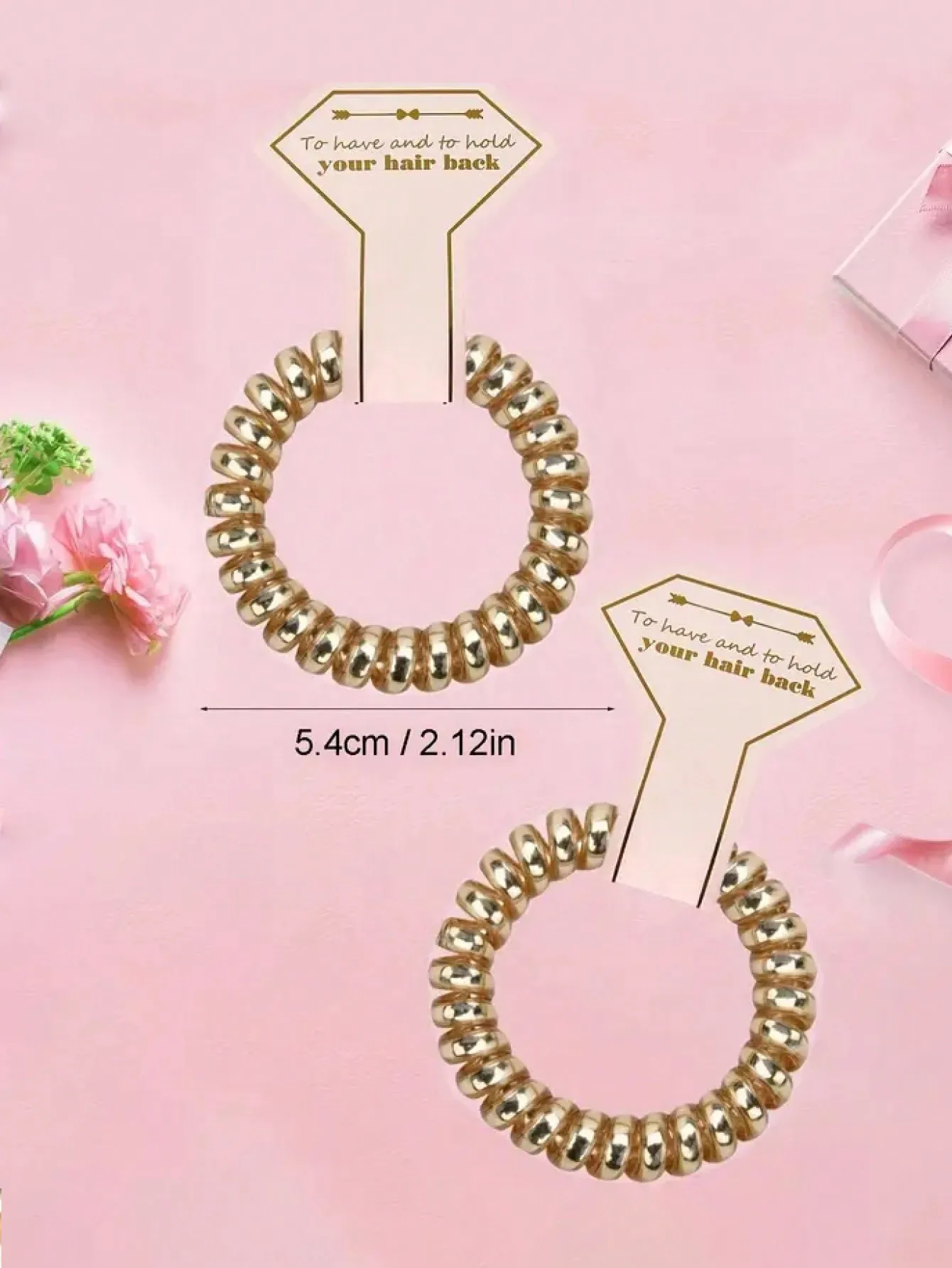 8 pieces, spiral hair tie crystal ring shaped card, accompanied by single girl party bride shower wedding party accessories