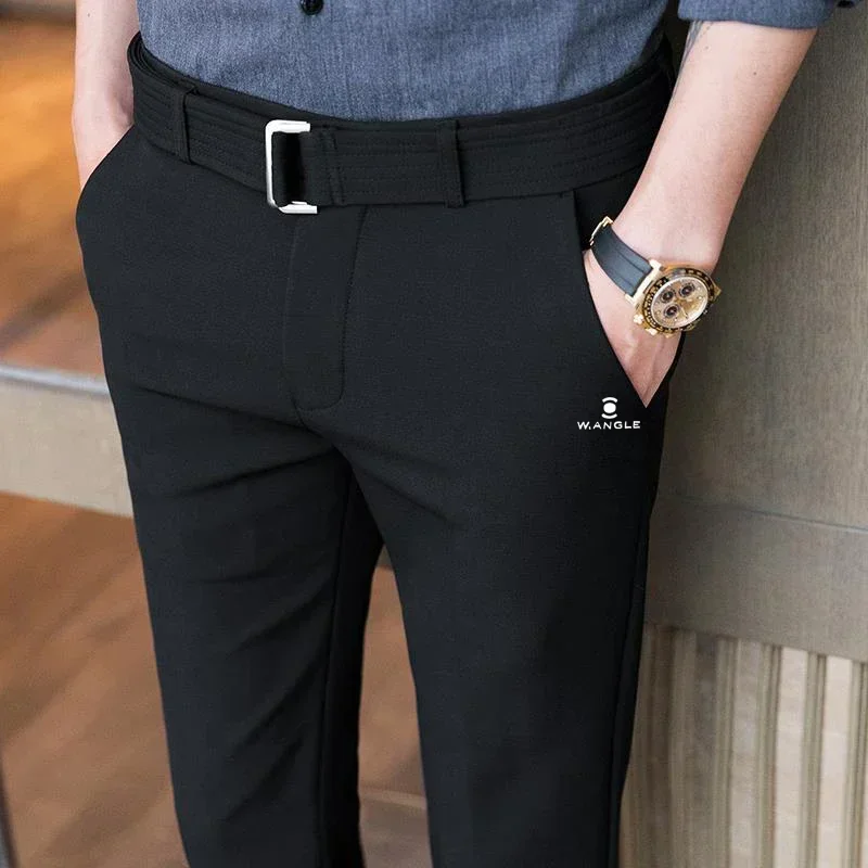 

Fashionable Elastic Suit Pants Men's Golf Wear 2024 Autumn New Golf Pants Fashion Breathable Casual Pants Men's Golf Belt