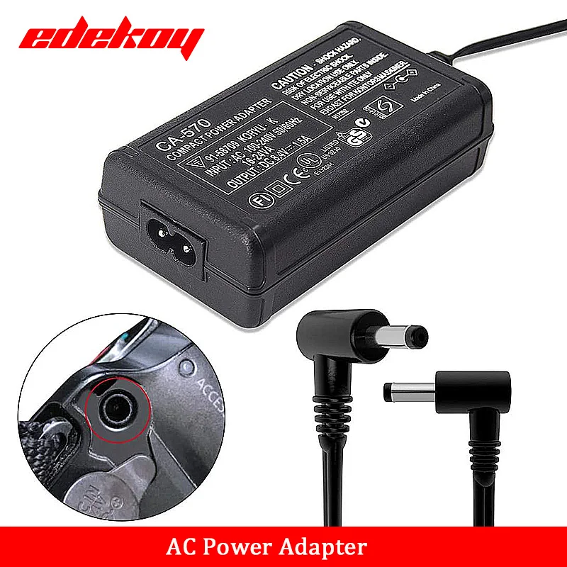 Power AC Adapter CA-570 CA570 CA570K for Canon Digital Camera XC10 ZR60 ZR65MC ZR70MC ZR80 ZR85 ZR90 ZR100 ZR200 ZR300 ZR400