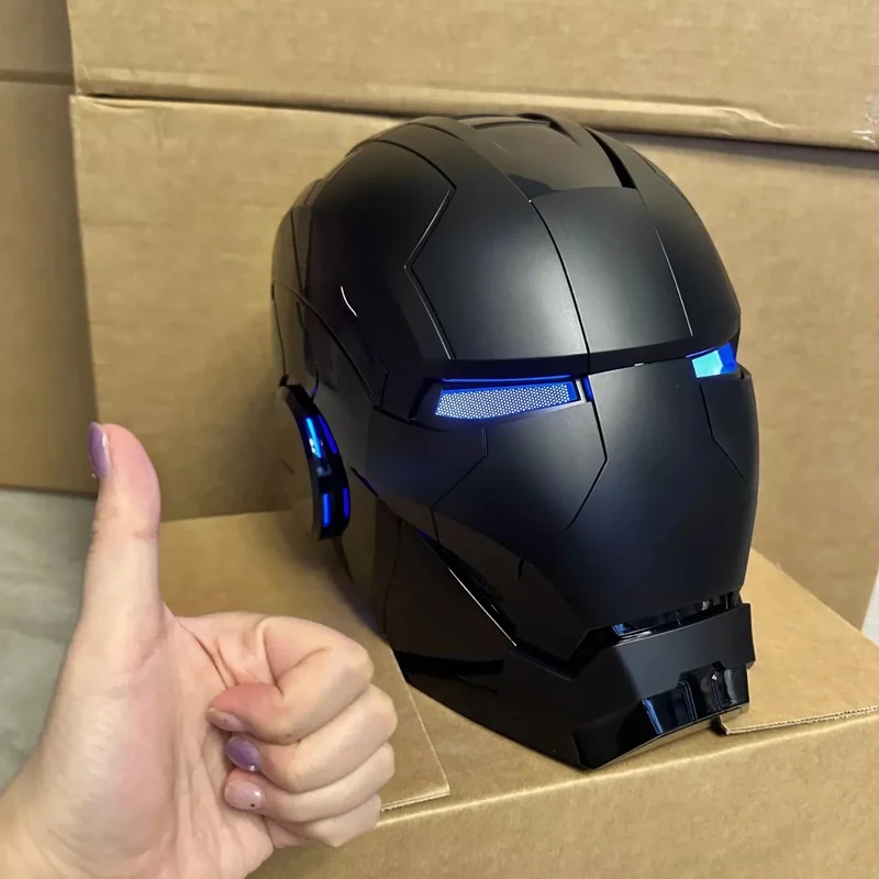 【IN STOCK】Iron Man 1/1 Cosplay Helmet MK5 Gold/Black/Silvery Electric Voice Control Helmet Led Eyes Metal Mask Model Toys Gift