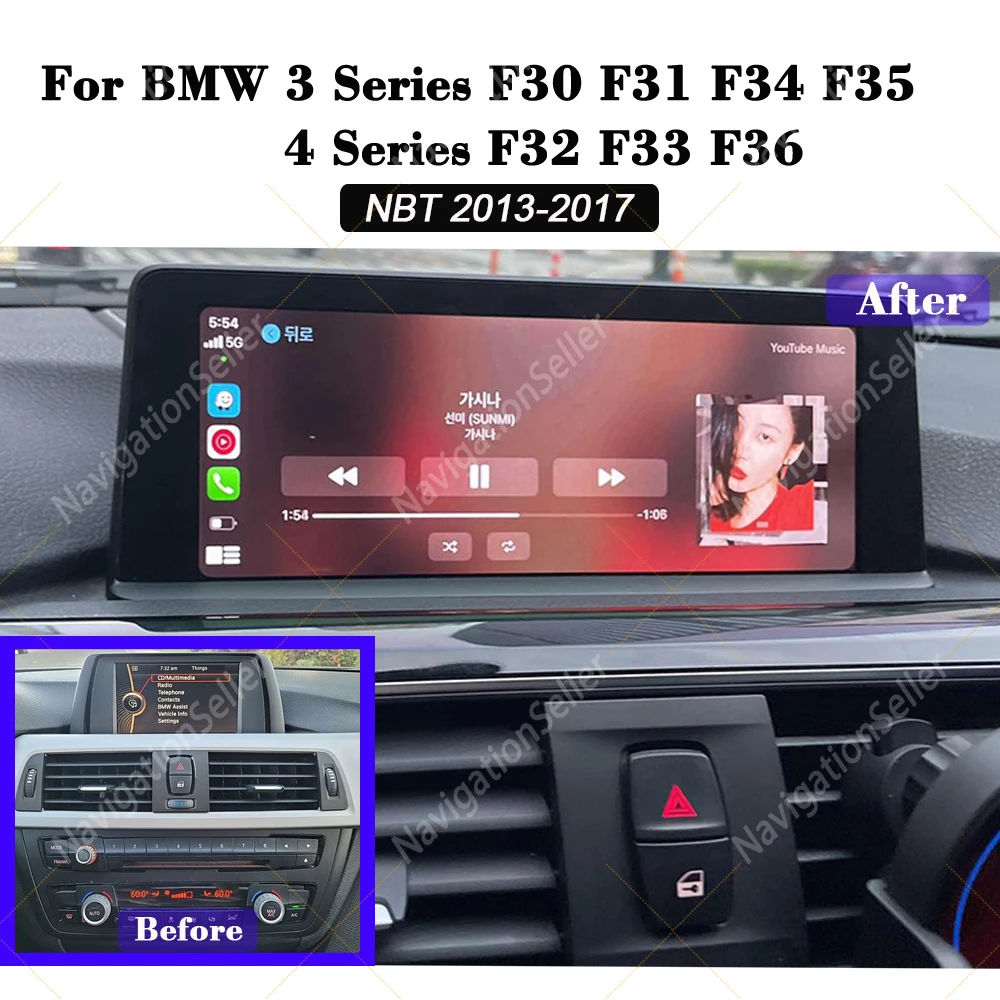 

Wireless Carplay Android 14 For BMW F30 F31 F32 F33 F34 F36 NBT 2013-2017 Multimedia Player Auto Radio Screen GPS Navigation DAB