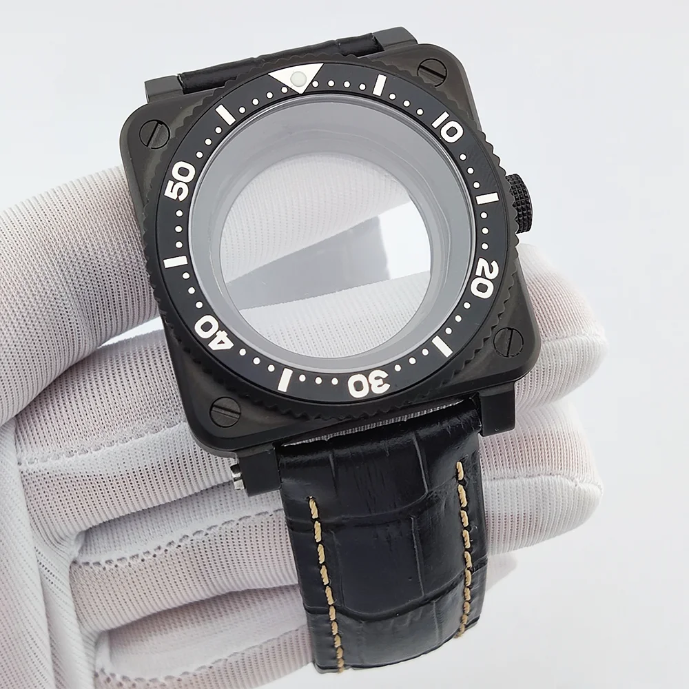 NH35 case square case fits 28.5mm NH35 dial case sapphire glass waterproof case luxury men's watch case NH35 watch case