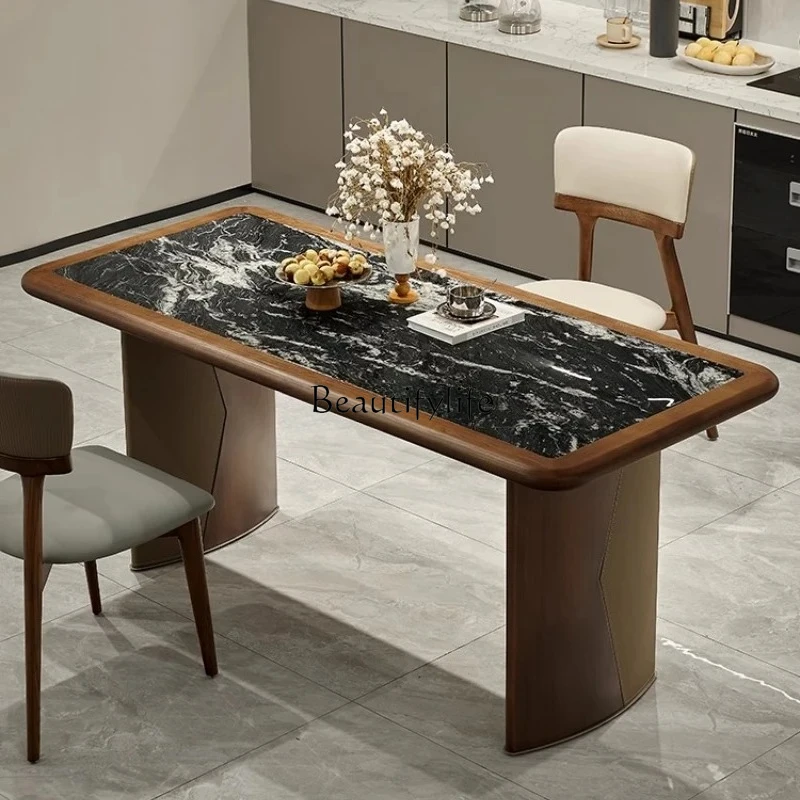 

Light luxury high-end marble dining table small household