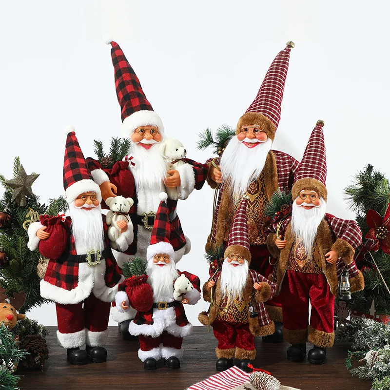 زينة عيد الميلاد 12 بوصة حزمة هدايا سانتا كلوز الدائمة سانتا كلوز مصباح زيت دمية نافذة لوازم الديكور الهدايا