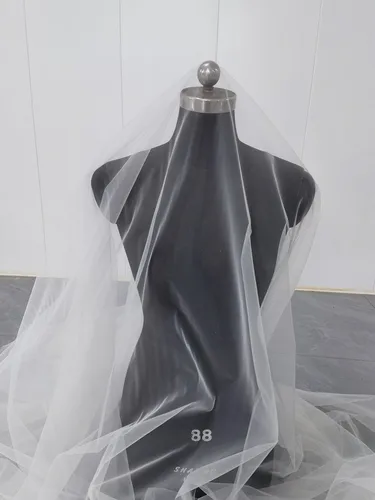Imagen 2 del producto Blanco marfil Beige blanco roto 150cm de ancho tela de tul de malla suave tul transparente suizo para ilusión velos de novia vestido de novia