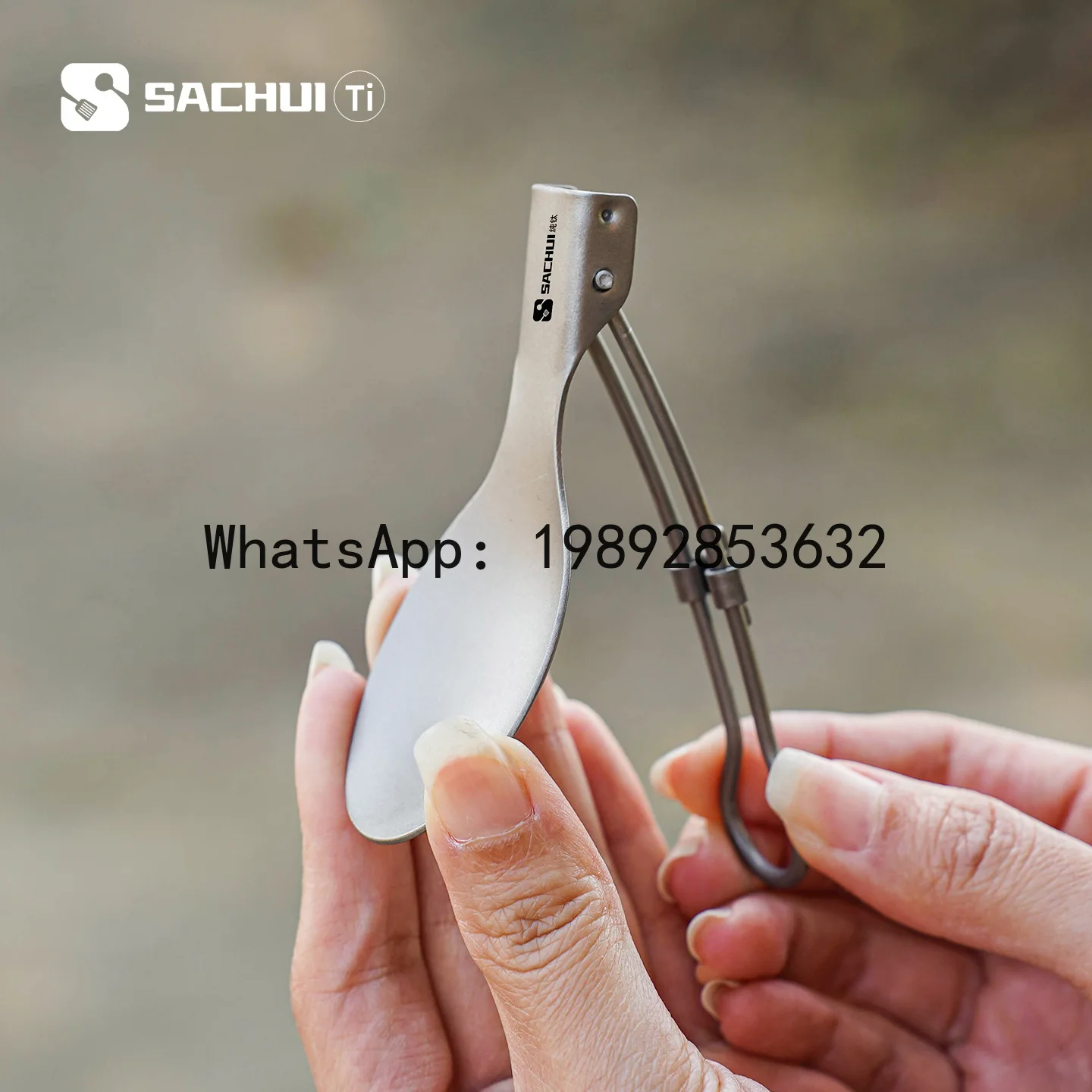 i5.11  pure titanium outdoor portable fork and spoon camping chopsticks tableware camping folding spoon titanium alloy fork