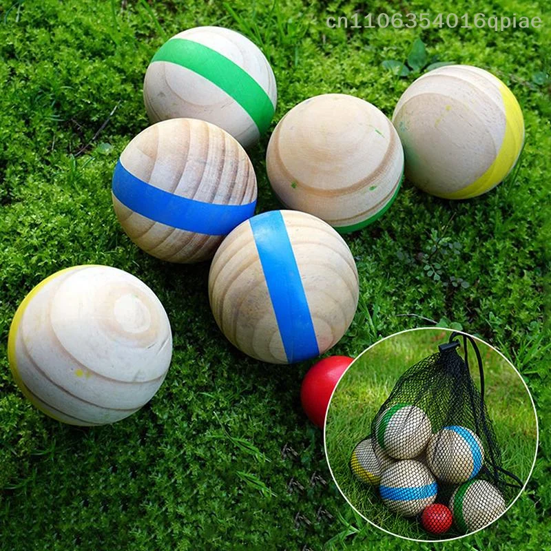 Bocce Ball Lawn - 7Pcs 나무 보체 공 스포츠 놀이터