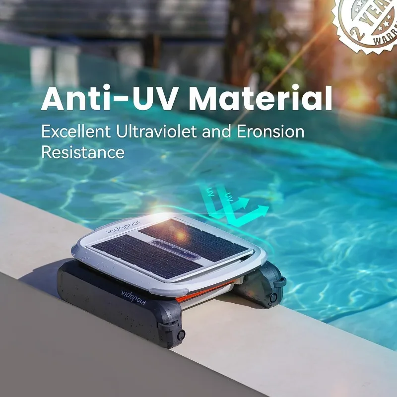 Pulitore per skimmer robotico automatico per piscina ad energia solare, pulitore per superfici per piscina solare doppia modalità con pulizia del sensore di navigazione