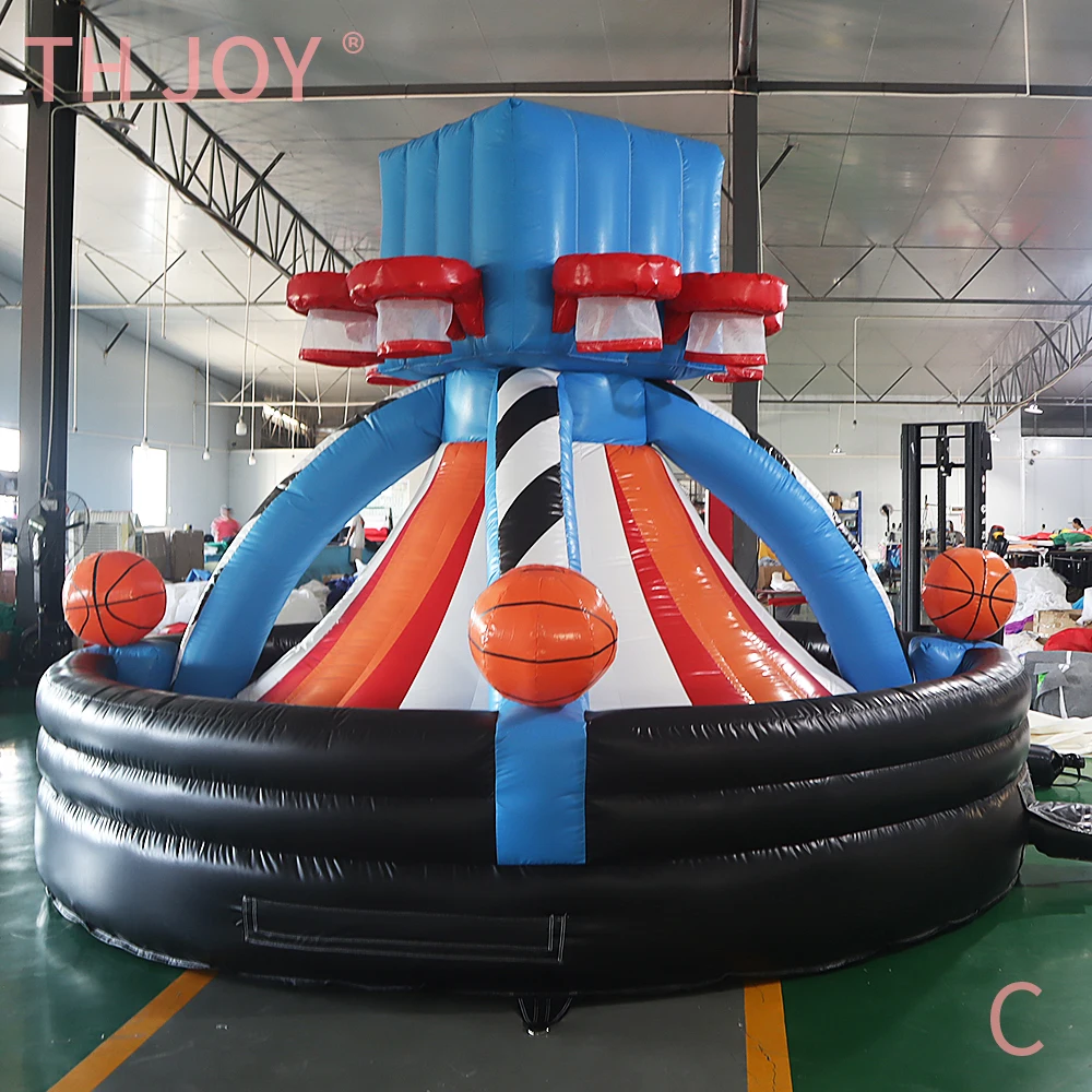 fast air ship to door, 4m Dia 8 Hoops Basketball Play System, Inflatable Basketball Shooting Toss Game Comboms for sale