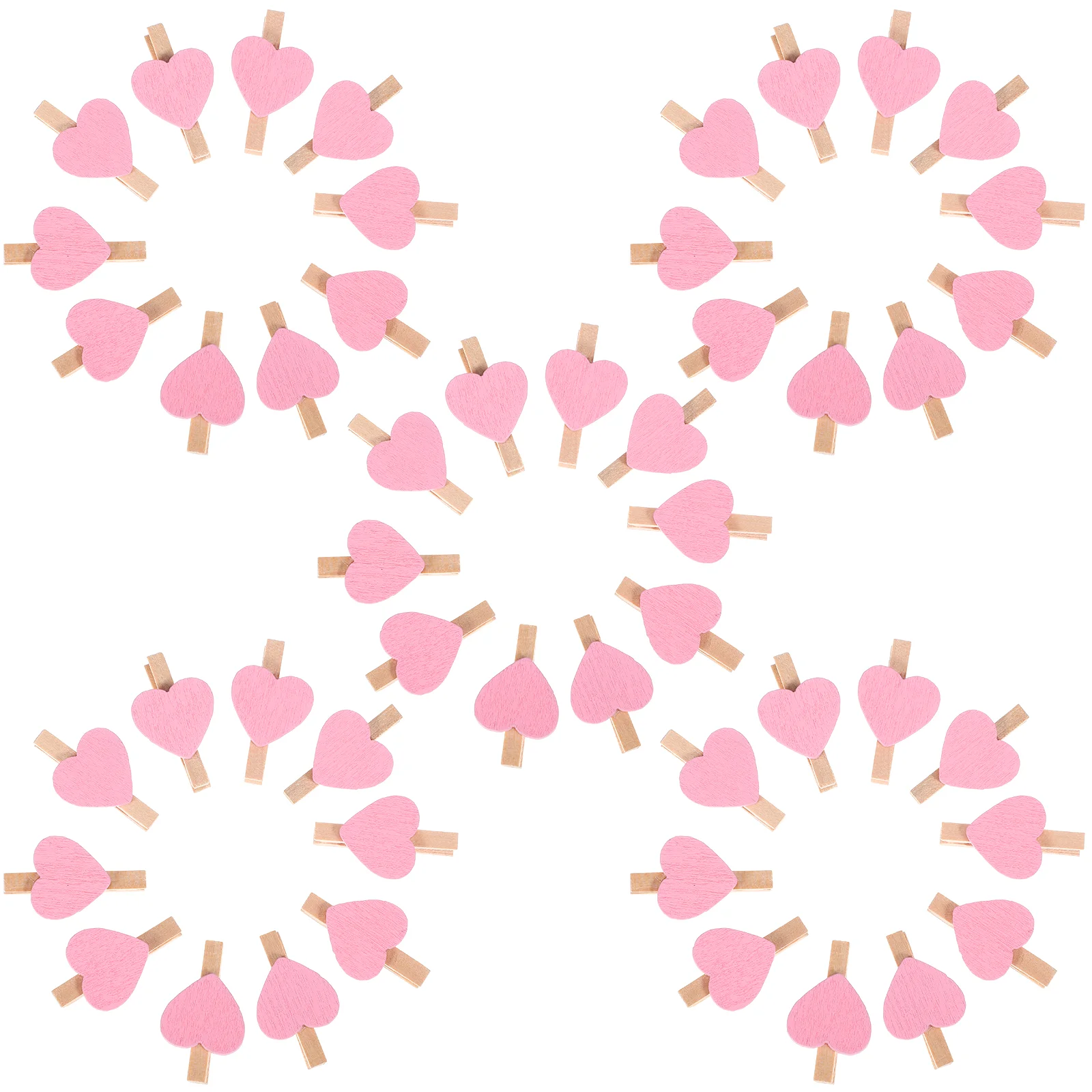 

50 Pcs Love Heart Mini Clops Purple Ornaments Photo Clip Picture Clips Pink Retro Decor