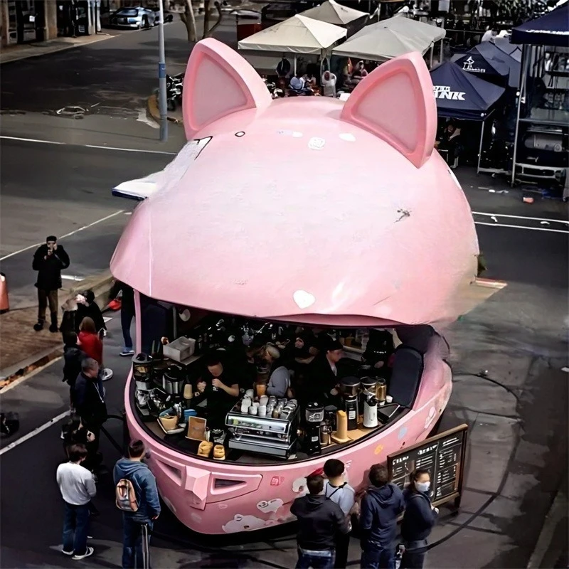 Giant fiberglass helmet cafe, resin simulation milk tea booth mobile car