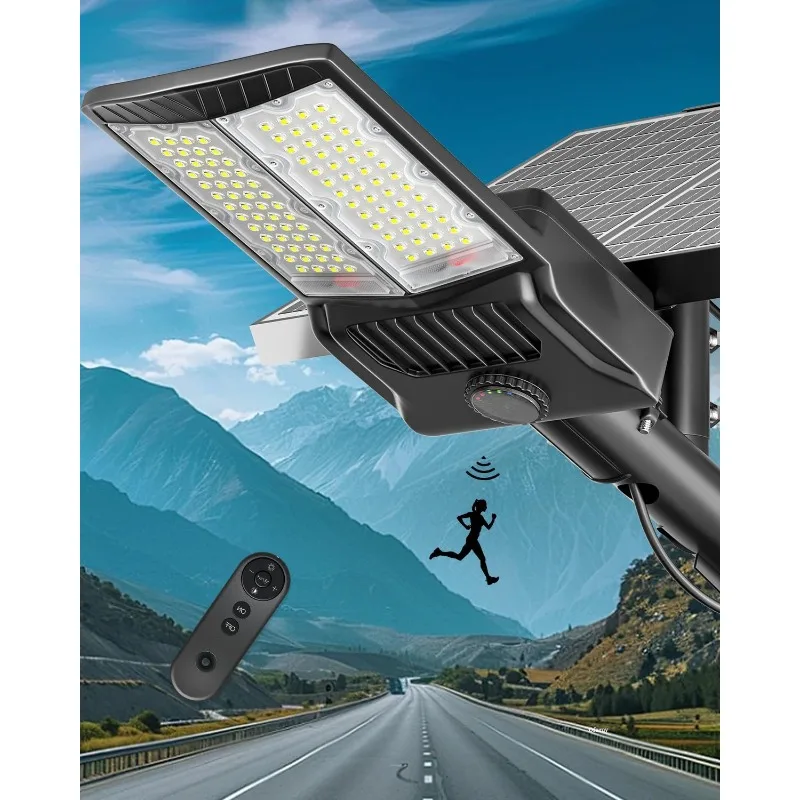 Solar Street Lights Outdoor, Solar Parking Lot Lights Commercial with Motion Sensor,Street Dusk to Dawn