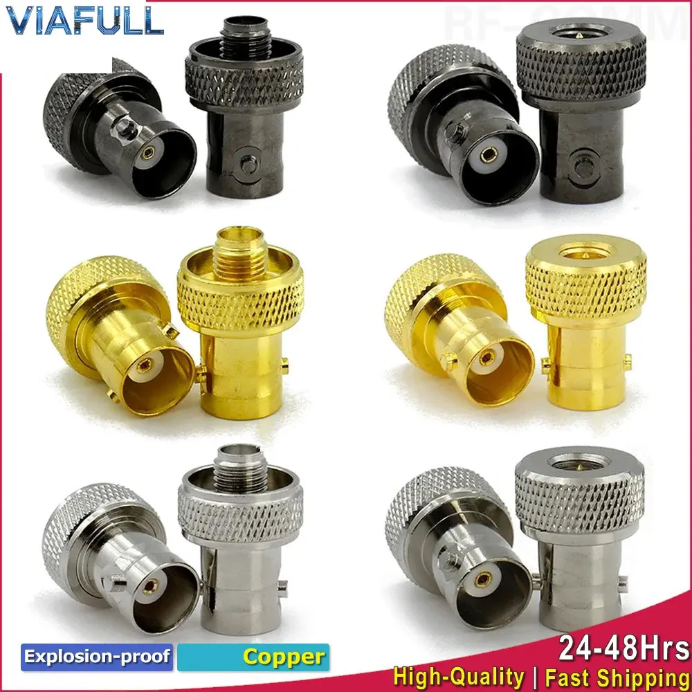 Panel Mount BNC Female to SMA Male/Female Adapter, Large Round Flange, 50 Ohm RF Coaxial Connector for Antenna Enclosure