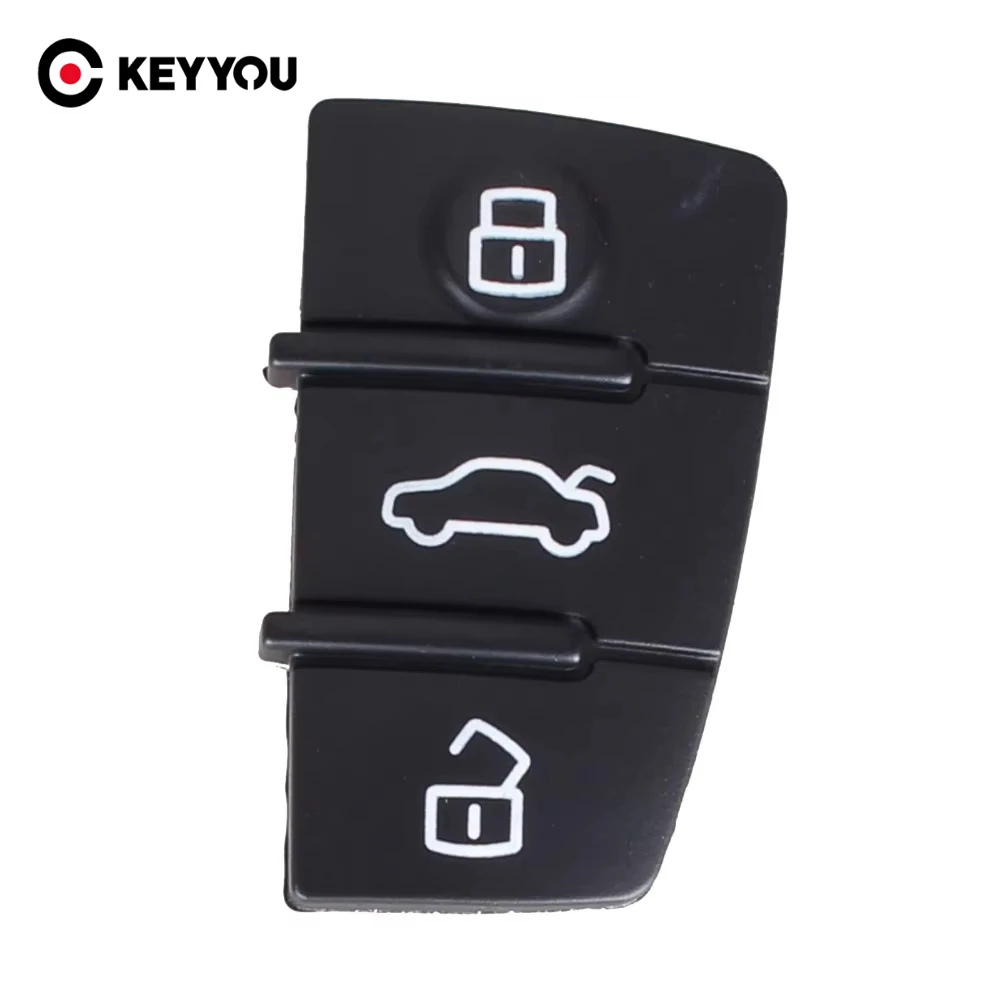 KEYYOU 3 Button Repair Leather Pad For Audi A6L TT A3 A8 A2 A4 A5 A6 S LINE RS S1 S3 S4 S5 Q3 Remote Car Key Shell Rubber Pad
