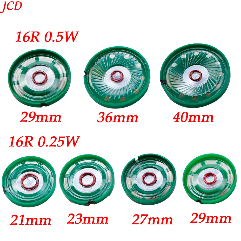 1 SZTUK 16 Ohm 0,25 W 0,5 W 16 Ohm Zewnętrzny magnetyczny dzwonek do drzwi Głośnik zabawkowy 16R Średnica 21 mm 23 mm 27 mm 29 mm 36 mm 40 mm