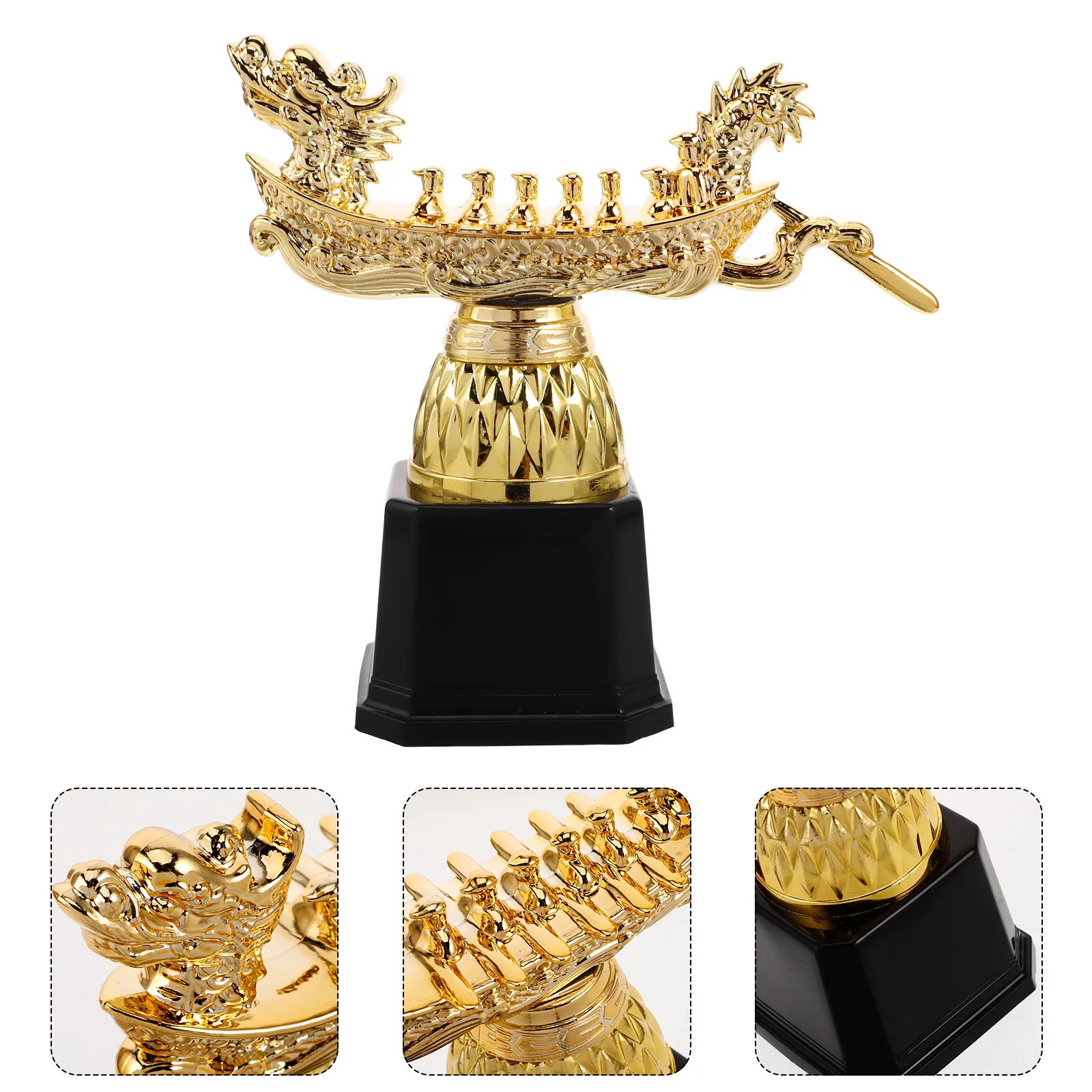 

Gold Trophy Cup Dragon Boat Award Durable Winner Trophy For Rowing Sports Competition Kids Party Celebration Mini Plastic Awards