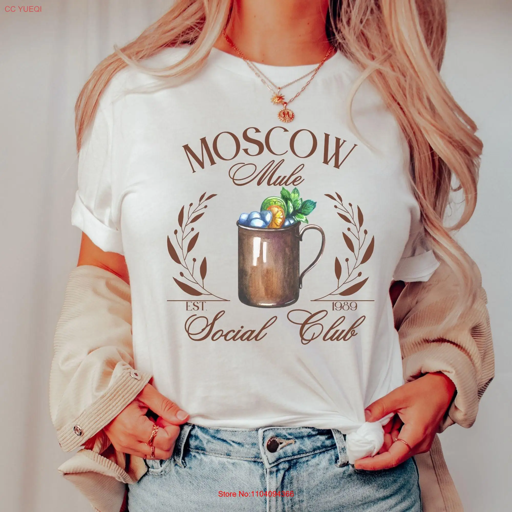 Minimalist Moscow Mule Social Club T Shirt Cocktail Carnival Retro Simple Drinker Cool Bartender Top