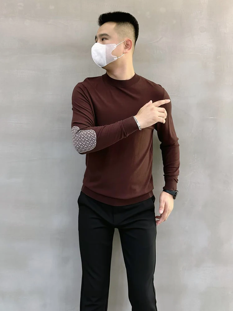 

Мужской вязаный свитер Faionable: осенне-зимний, удлиненный, приталенный, повседневный, базовый, для ношения под одеждой, комфортный трикотаж