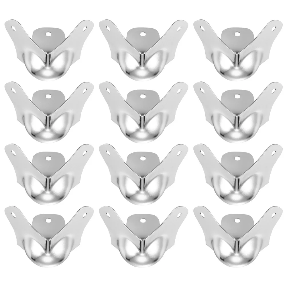 12 قطعة من واقي حافة زاوية الكرة، حقيبة تخزين للخزانة شديدة التحمل، واقي زوايا معدني فضي متين #5