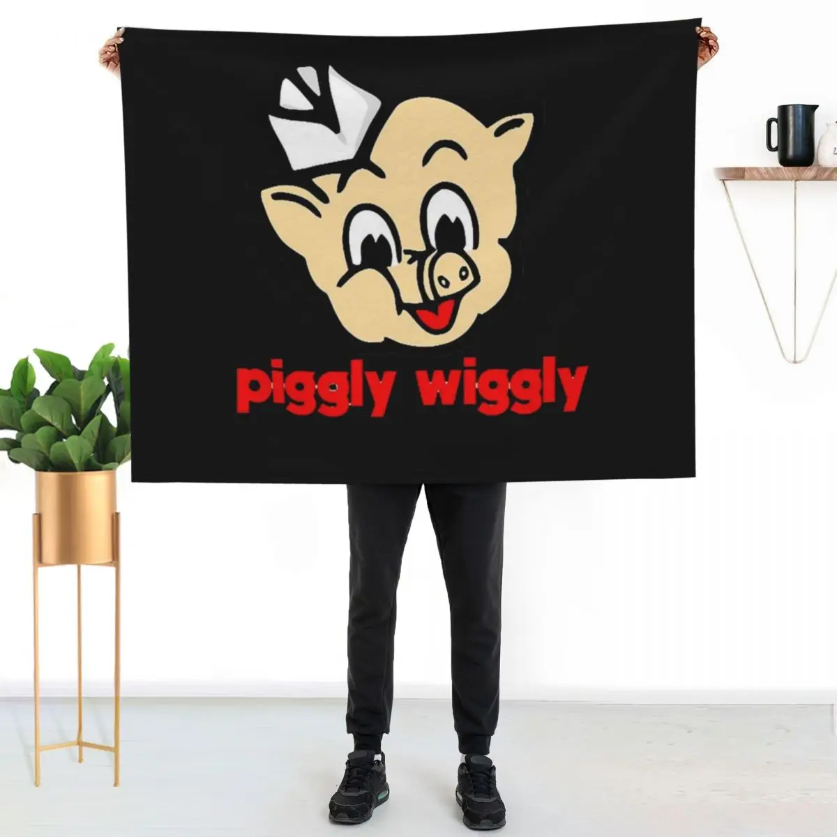

Piggly Wiggly Classic T-Shirt Throw Blanket Cozy Microfiber Throw Blanket for Home Bedroom