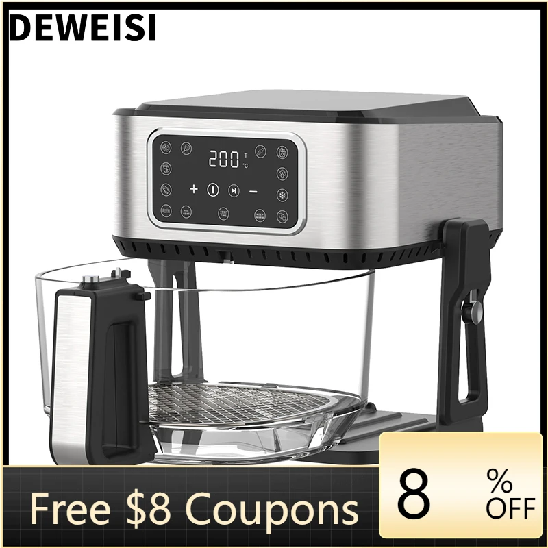 

Deweisi Electric air Fryer 5 Liters Use air Fryer and Grill in One Multi Purpose Glass air Fryer