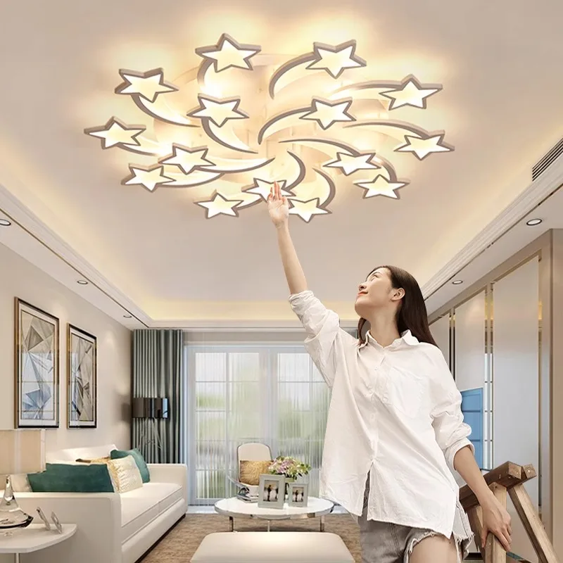 

Modern LED Living Room Lights Bedroom Ceiling Lamp Home Decoration Indoor Lighting Dimmable lustre Fixtures Ceiling Chandelier