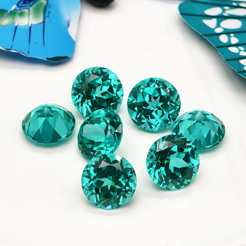 

New Paraiba Yttrium Aluminium Garnet Loose Gemstones Lab Diamonds Round Cut 6.0-9.0mm YAG Stones for Jewelry Making