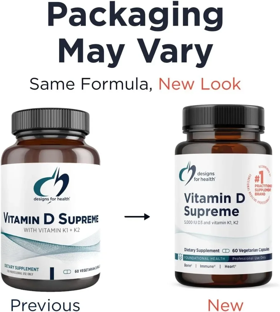 

Vitamin D Supreme - Immune Support, Bone, Teeth, Heart and Nerve Health, Antioxidant - Gluten-Free, Non-GMO