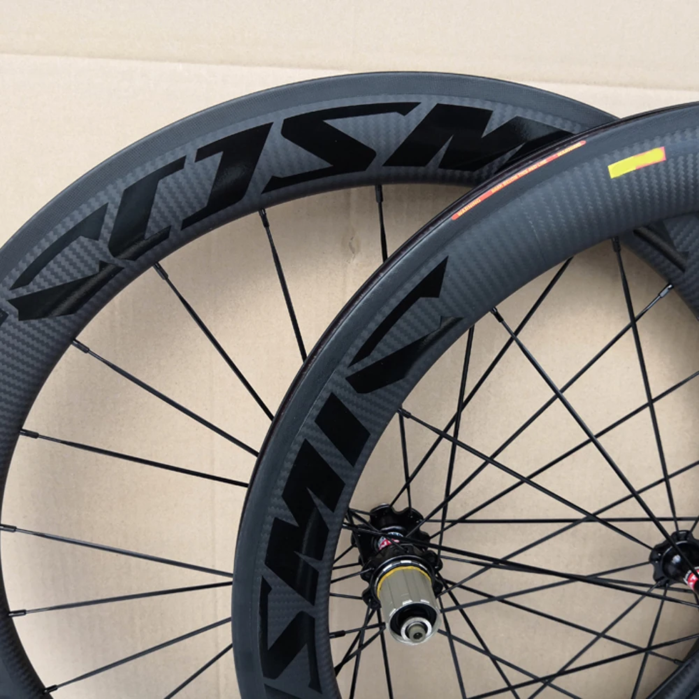 BOB-Carbon Wheels for Road Bike, Twill Weave, 700C, 60mm Depth, 25mm Width, Clincher, with R13 Hub