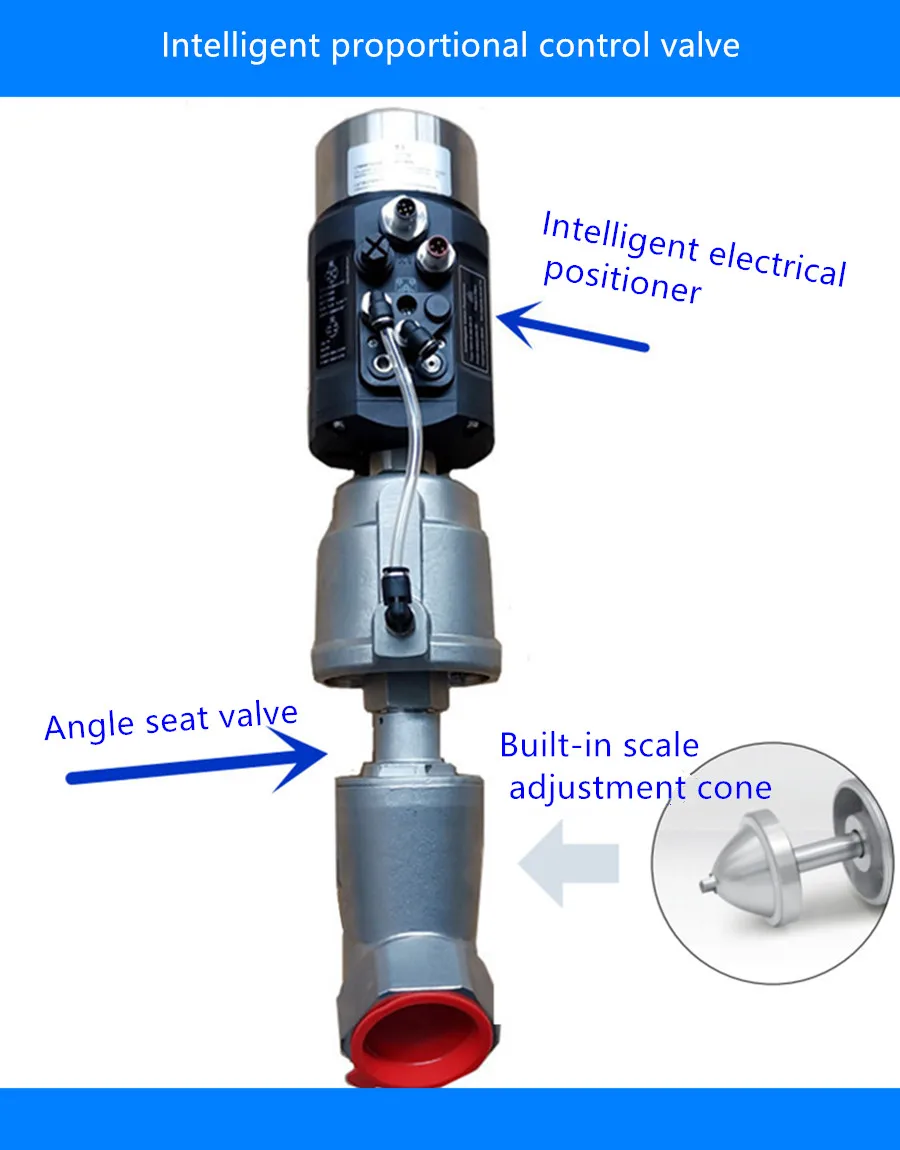 Detalle 1 de Electroválvula China Smart Positioner Control Pneumatic Angle Seat Valve Neumática