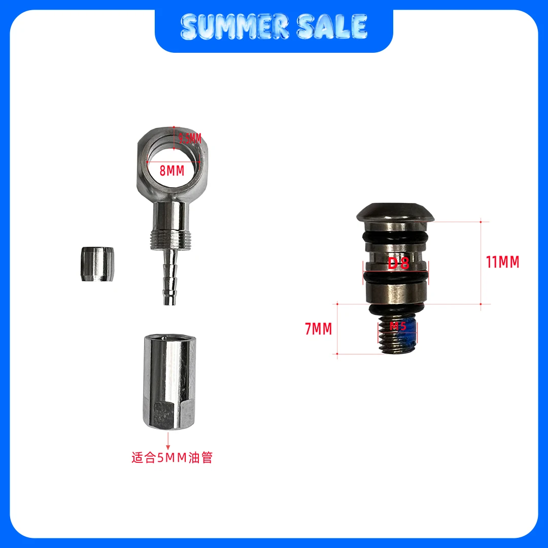 

Bicycle Hydraulic Brake Oil Pipe Fitting Features 5-wire Rotatable Body M5 Screw Compatible Xod Outdoor Cycling Accessories ZOOM