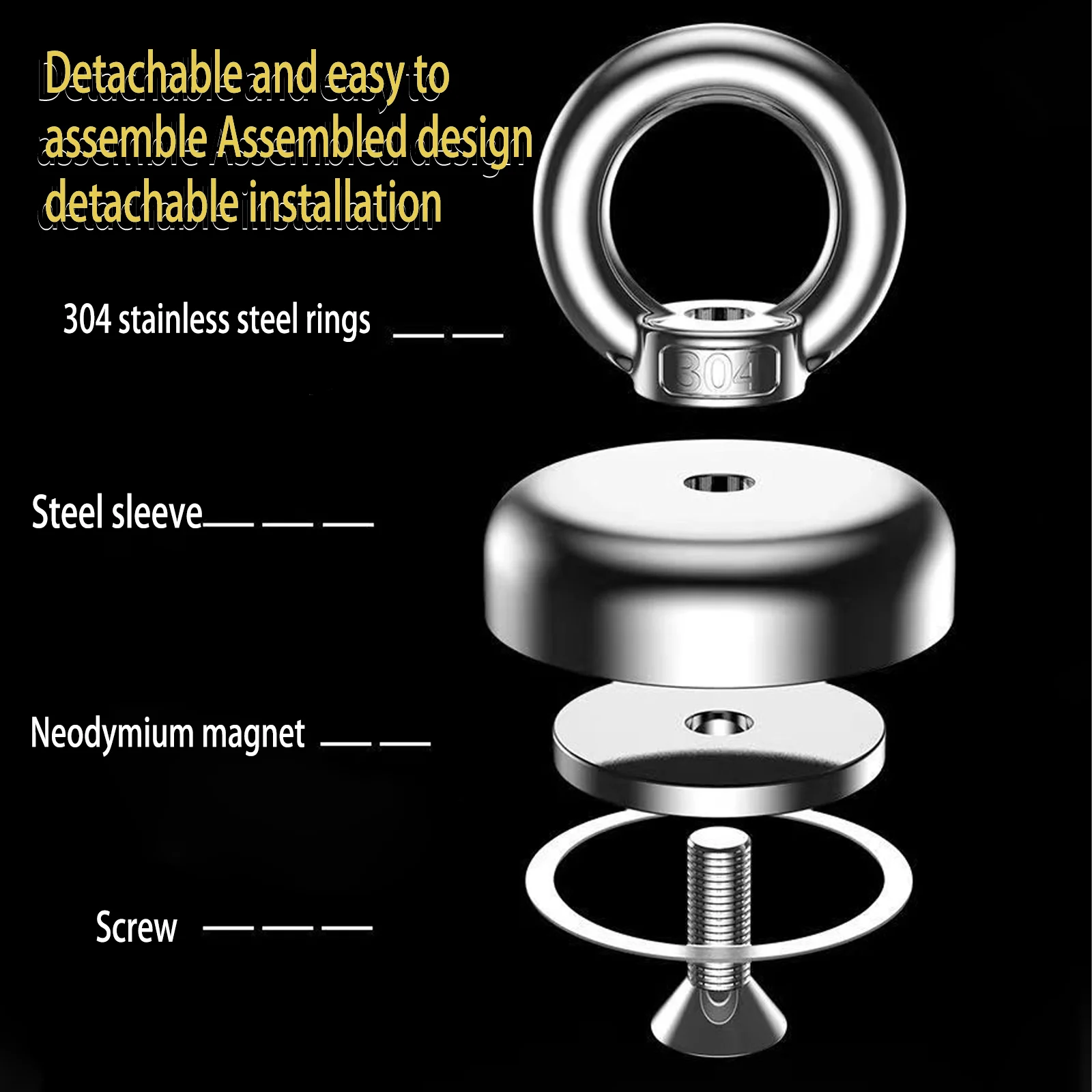 Pulling Magnets Heavy Duty with gloves Magnet Fishing Neodymium High Power Magnet for Magnetic Recovery Salvage, Hunting and etc