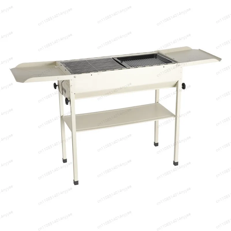 Large Portable Charcoal Grill, Foldable BBQ Stove with Handle for Garden, Camping & Hiking - Heavy Duty Smokeless Barbecue Tool