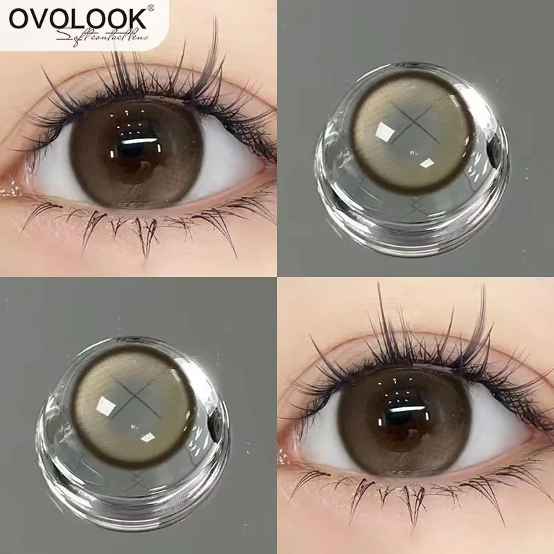 OVOLOOK-1 Pair Super Lenses Colored Contact Lenses for Eyes Big Eye Lenses Special Effects Pupil Blue Eye Color Lenses Myopia