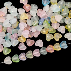 50pcs Acrylic Love Heart Beads Gradient AB Color Large Crystal Loose Spacer Beads for Necklace Bracelet Pendant Jewelry Making