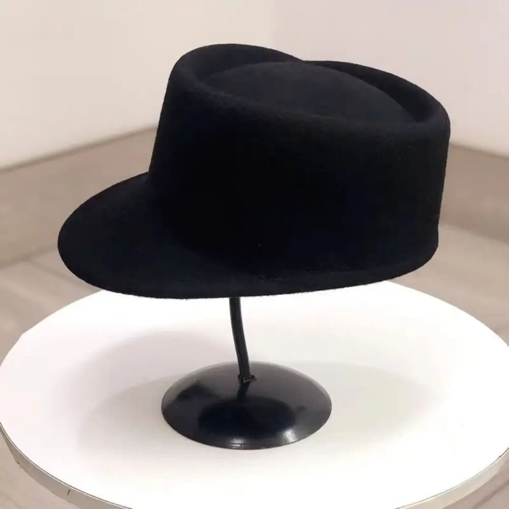 Fashion British Style Wool Equestrian Hat Elegant Charm Fedora Hat Solid Color Versatile Fascinators Hats Wedding Party