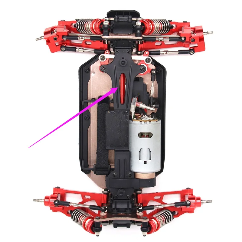 Piezas de repuesto para coche teledirigido Wltoys 144001 1/14, eje de transmisión Central, color rojo, 144001-1293