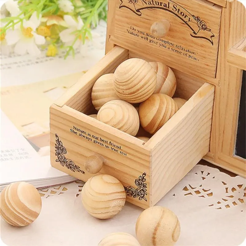 10/50/100pcs Natural Cedar Wood Balls Camphor Wood Balls Moth Repellent for Drawers Storage Boxes Healthy Moisture-Proof