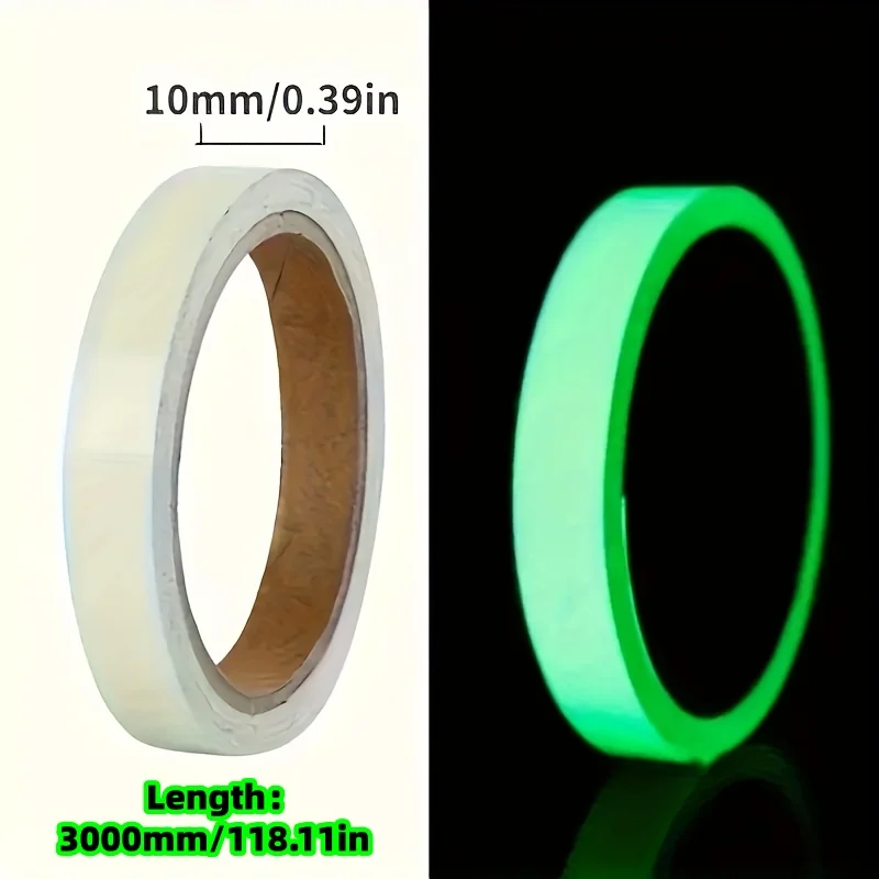 4 Rolls of Luminous Tape, Fluorescent Tape, Stair Fire Warning Tape, Stage Green Anti-Collision Glow-In-The-Dark Tape, Long-Lasting Luminous Strong Self-Adhesive Tape, a Must-Have Item for Nighttime Use