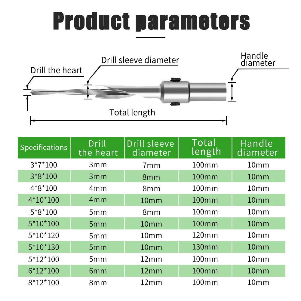 

1pc Woodworking Countersink Drill Bit High-speed Steel Salad Drill Step Drill Bit Two-step Screw Pattern With Double Hole Opener
