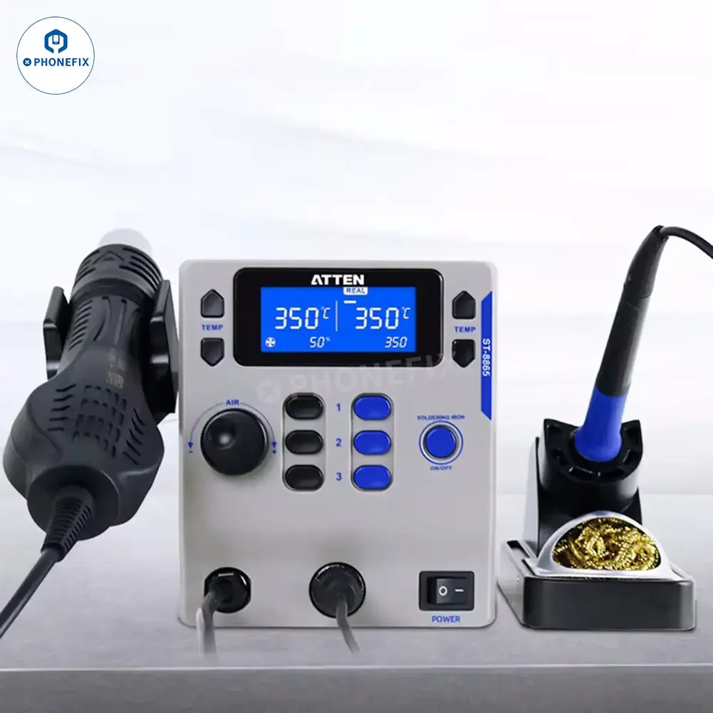 ATTEN ST-8865 2 in 1 Electric Soldering Iron Smart Hot Air Gun Soldering Station Intelligent Digital Display BGA Rework Station