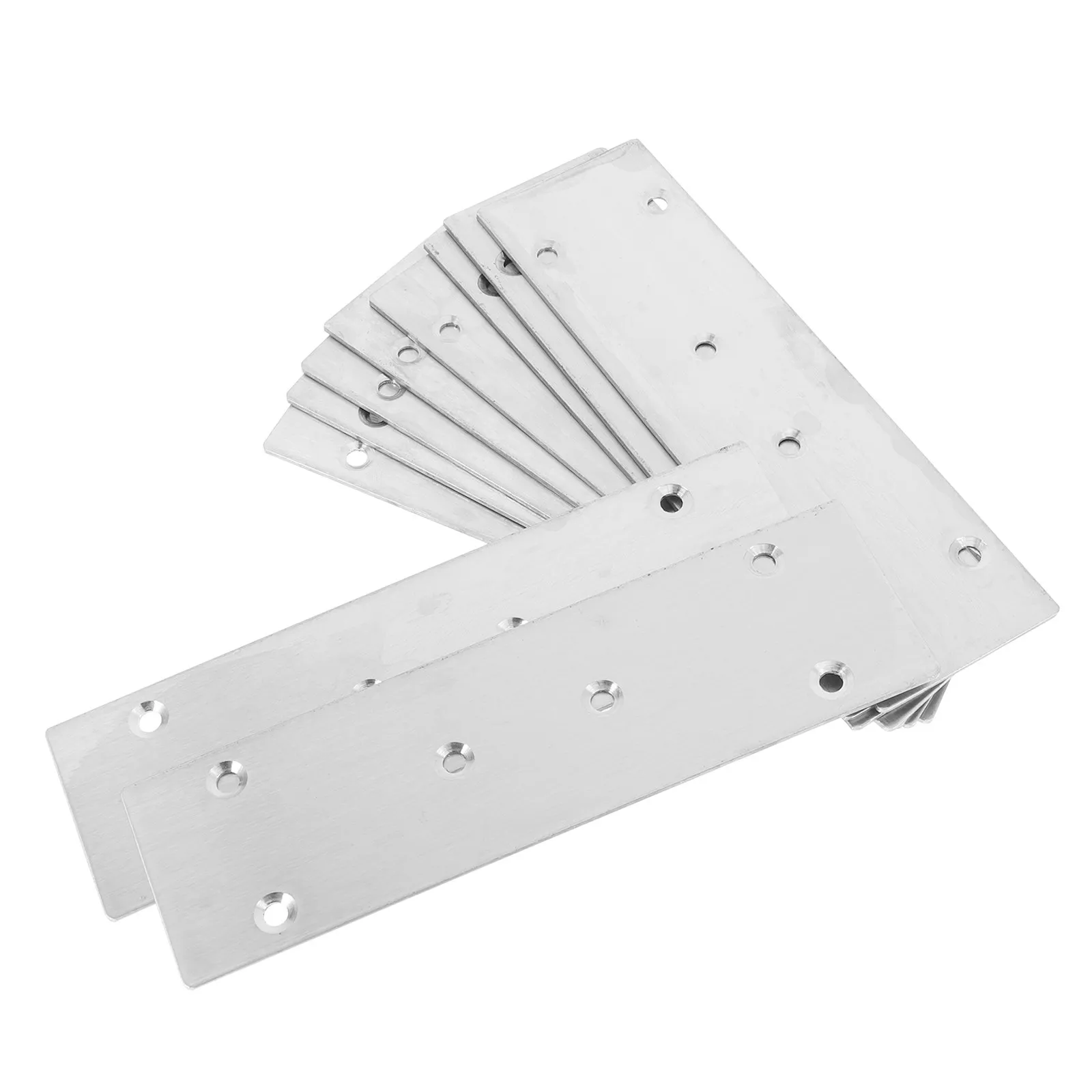 

10Pcs Flat Repair Mending Plate Stainless Steel Furniture Repair Bracket for Tables Chairs Cabinets Straight Metal Brace with